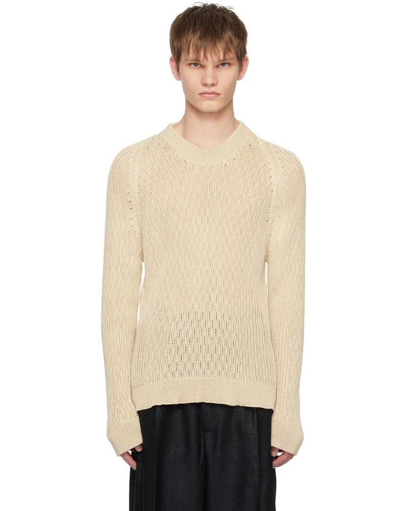 Omar Afridi Beige Raglan Sweater Cream