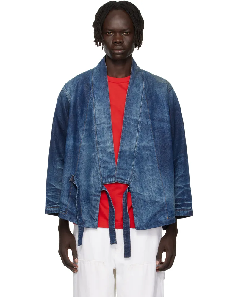 Kenzo Navy Kenzo Paris Kimono Denim Jacket Stone