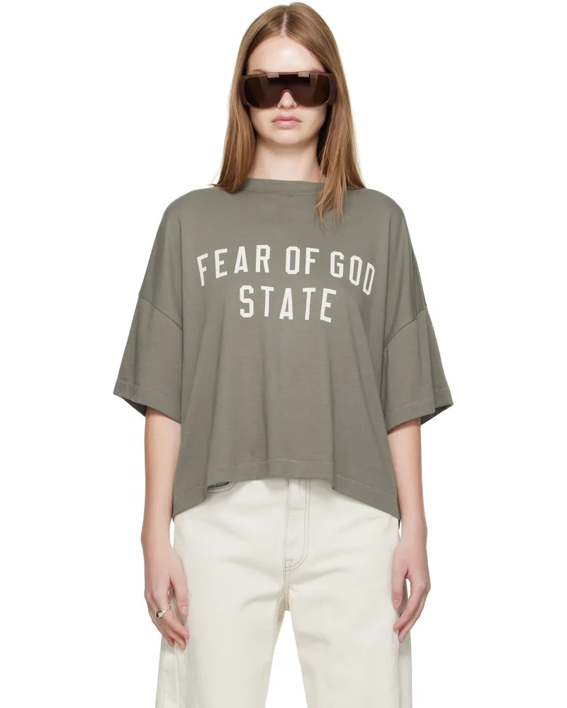 Fear of God Gray Boxy T-shirt Moss