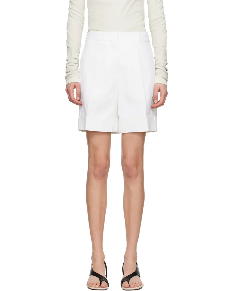 Jil Sander White Straight Leg Shorts 100