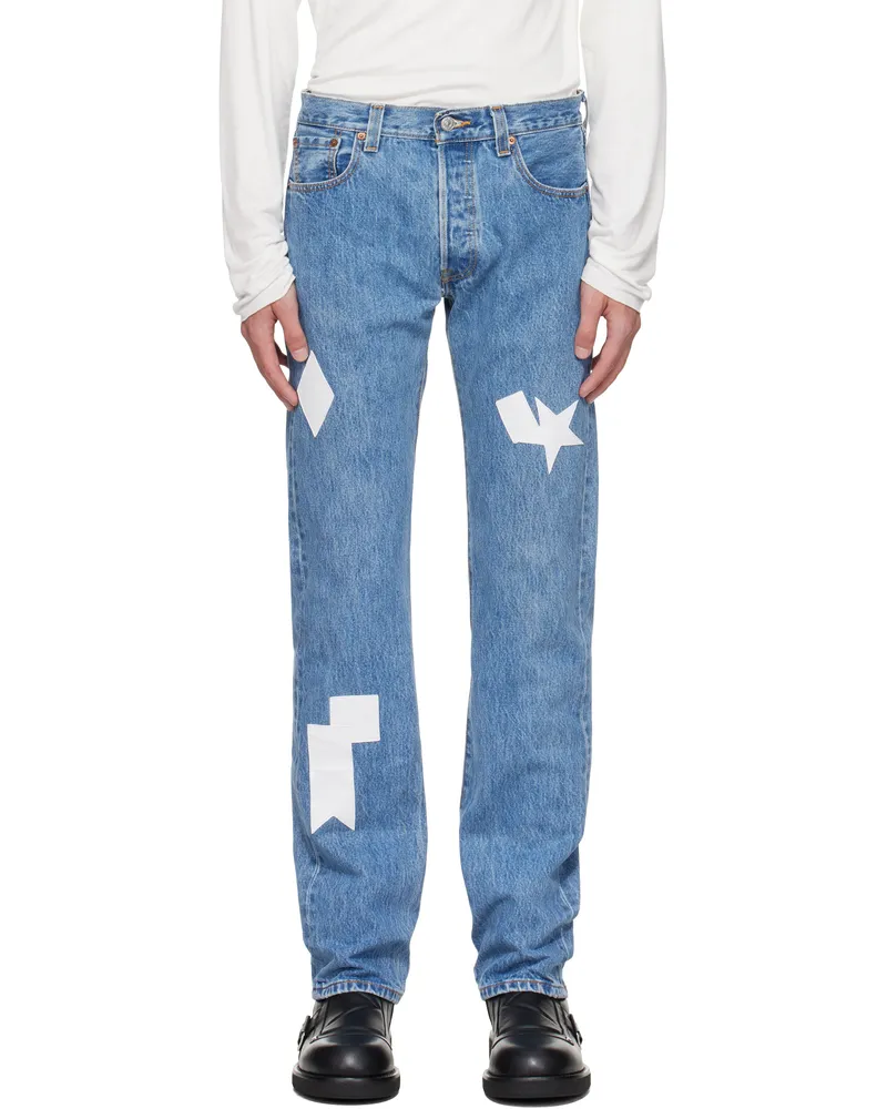 STEFAN COOKE Blue Patch Jeans Blue