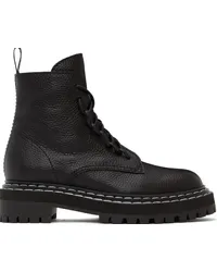 Proenza Schouler Black Lug Sole Combat Boots Black