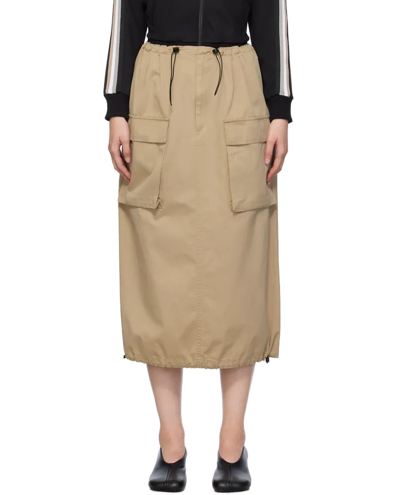 Maison Margiela Beige Drawstring Midi Skirt 113