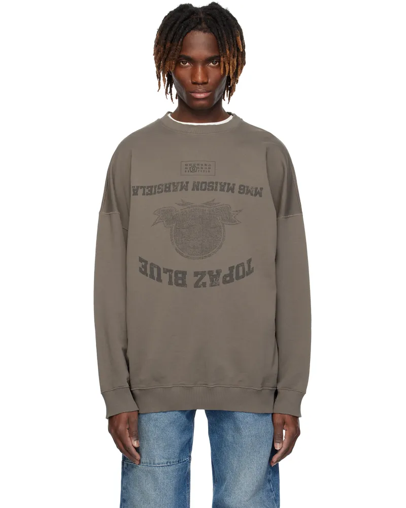 Maison Margiela Taupe 'Topaz Blue' Sweatshirt Brown