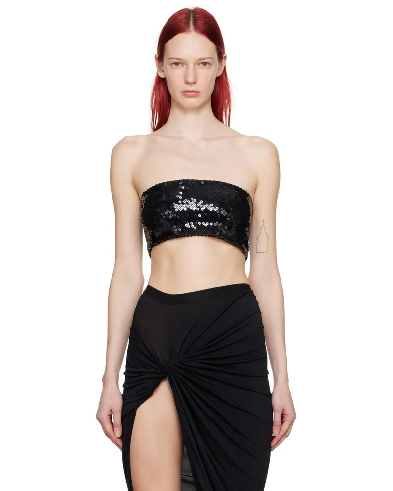 Rick Owens Lilies Black Bandeau Tube Top 0909