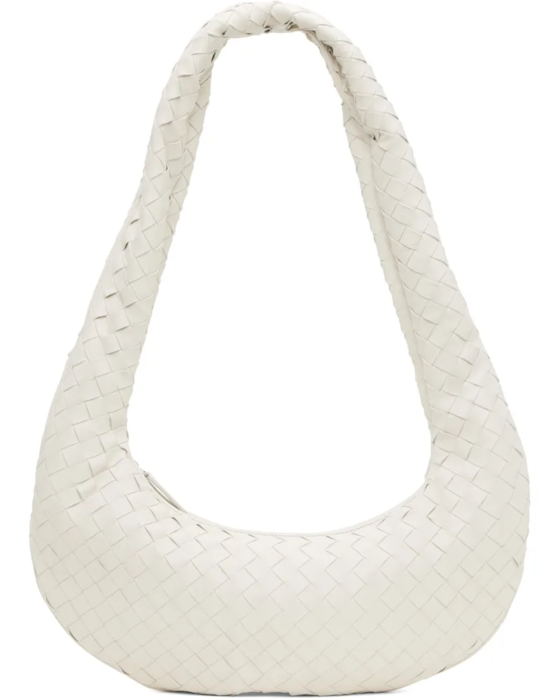 Bottega Veneta White Zip Tote 9007-white-silver