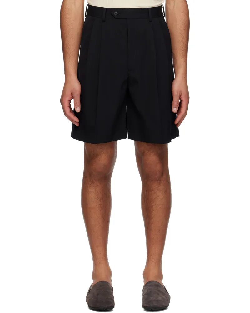 AURALEE Black Light Wool Max Gabardine Shorts Top