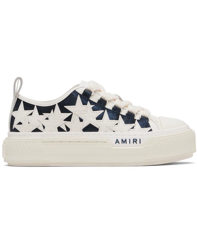 Amiri Blue Denim Stars Court Low Sneakers Wet