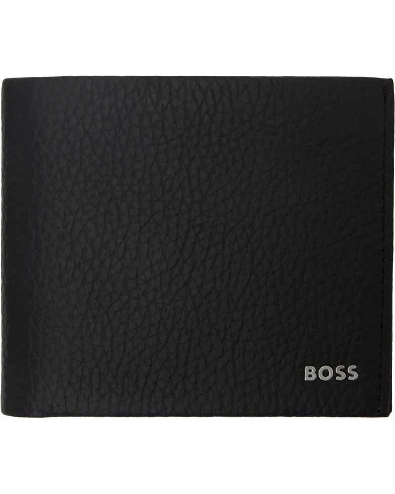 HUGO BOSS Black Leather Logo Lettering Wallet 001-black