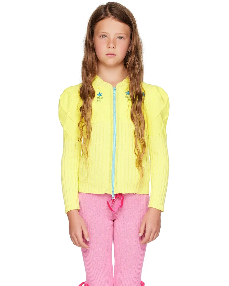 CORMIO Kids Yellow Zip-Up Cardigan Zolfo