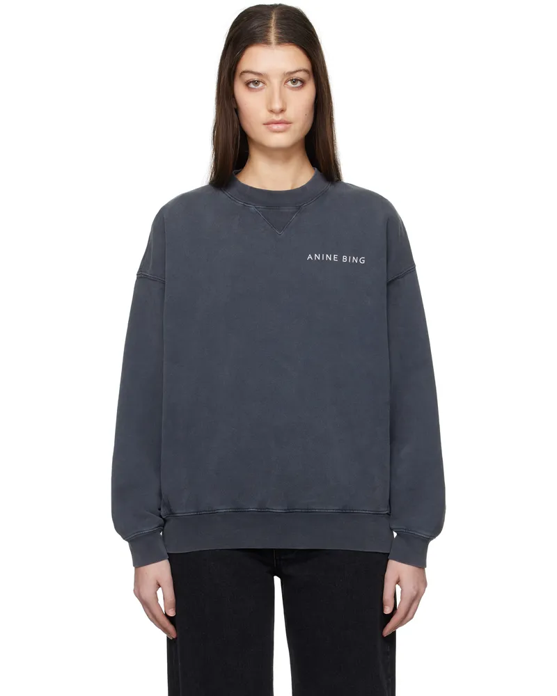 Anine Bing Black Jaci Twisted Snake Sweatshirt Washed