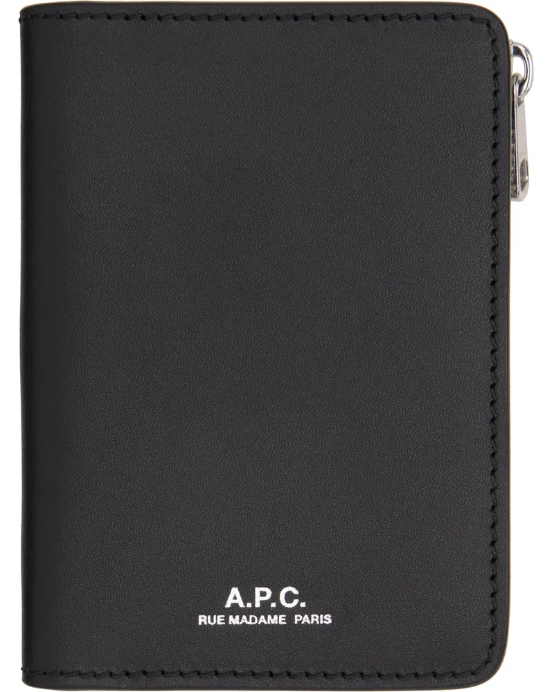 A.P.C. Black Stefan Zip Card Holder Lzz