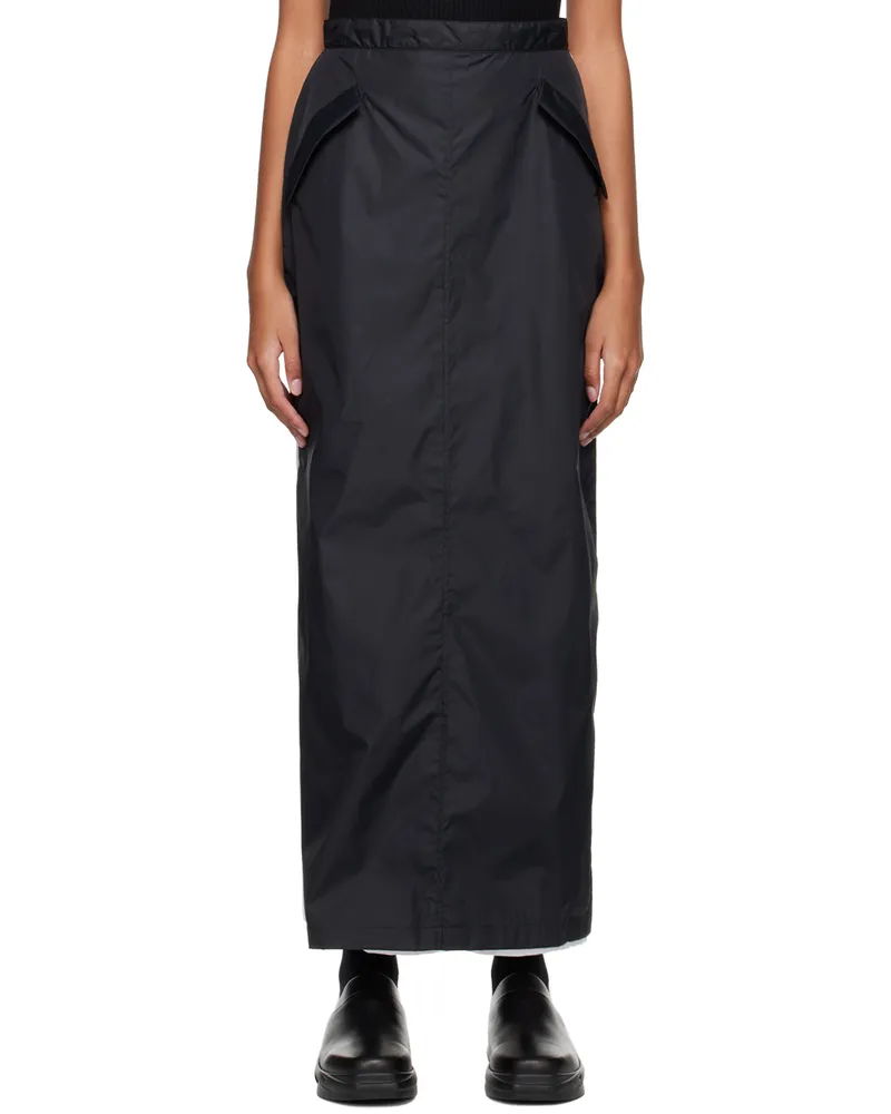 Spencer Badu Black Layered Midi Skirt Black