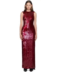 16ARLINGTON Burgundy Simm Gown Maxi Dress Rosso