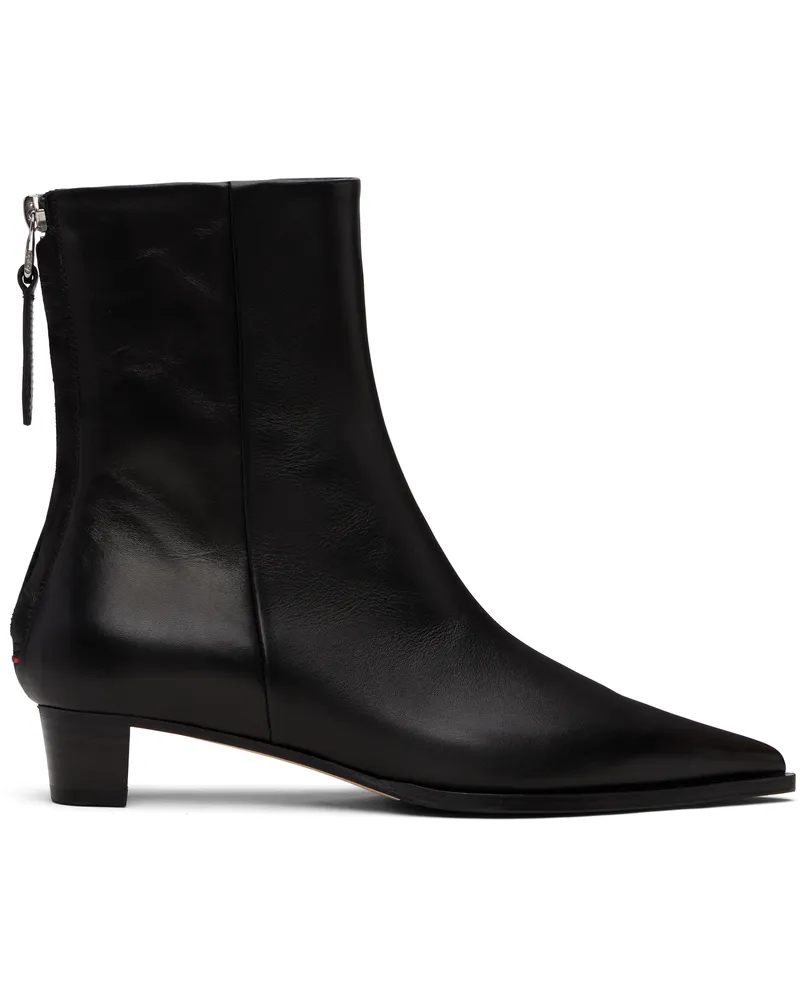 aeyde Black Harriet Leather Ankle Boots Black