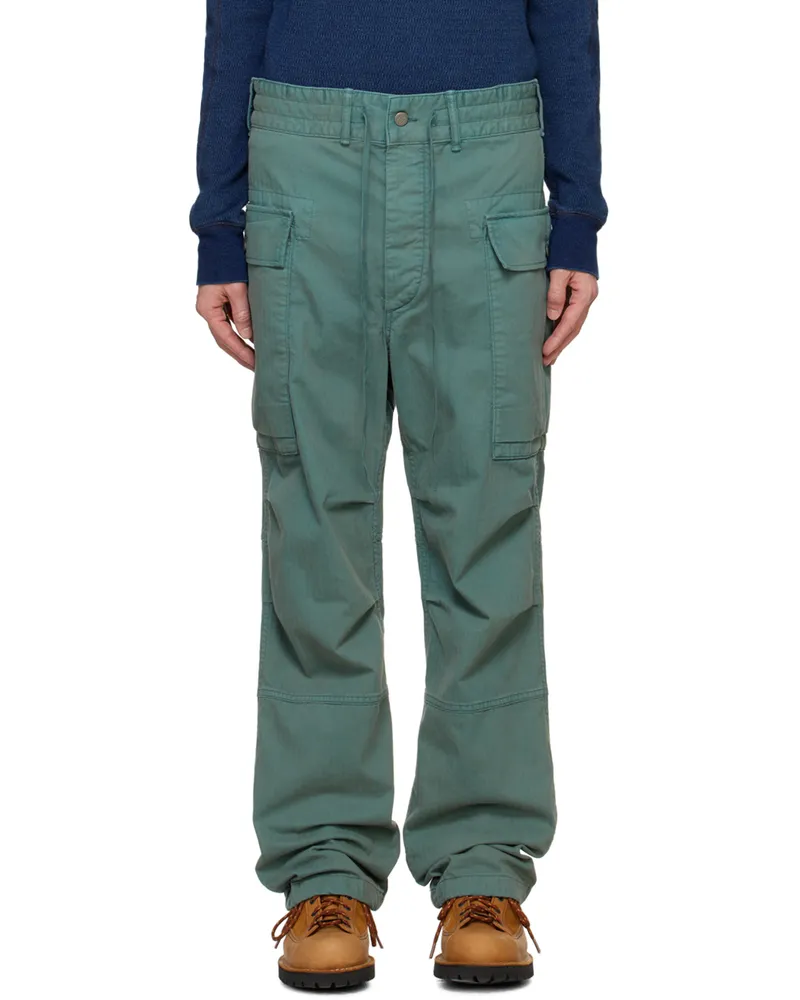 RRL Blue Herringbone Twill Cargo Pants Slate