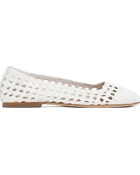 STAUD White Nell Crochet Ballerina Flats Papr