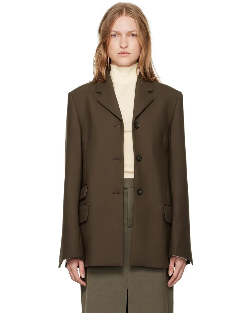 Totême Brown Straight Blazer Bark