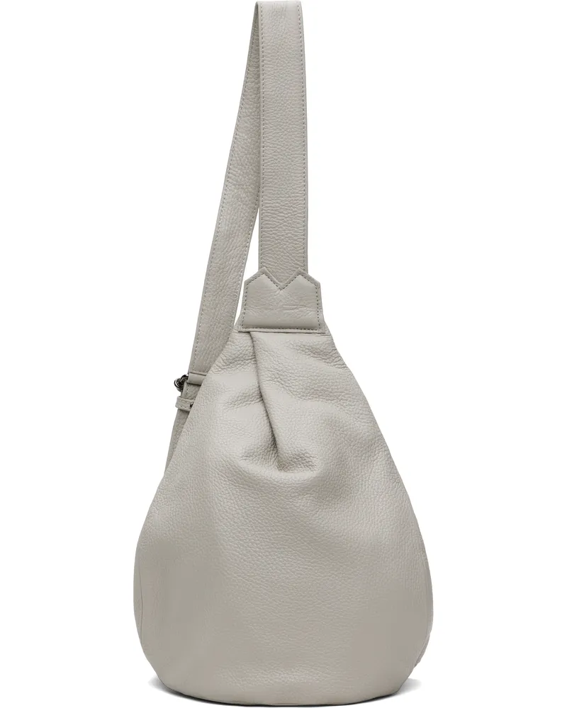 Yohji Yamamoto Gray Tuck Sling Small Bag 1