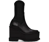 Black Cowboy Wedge Boots
