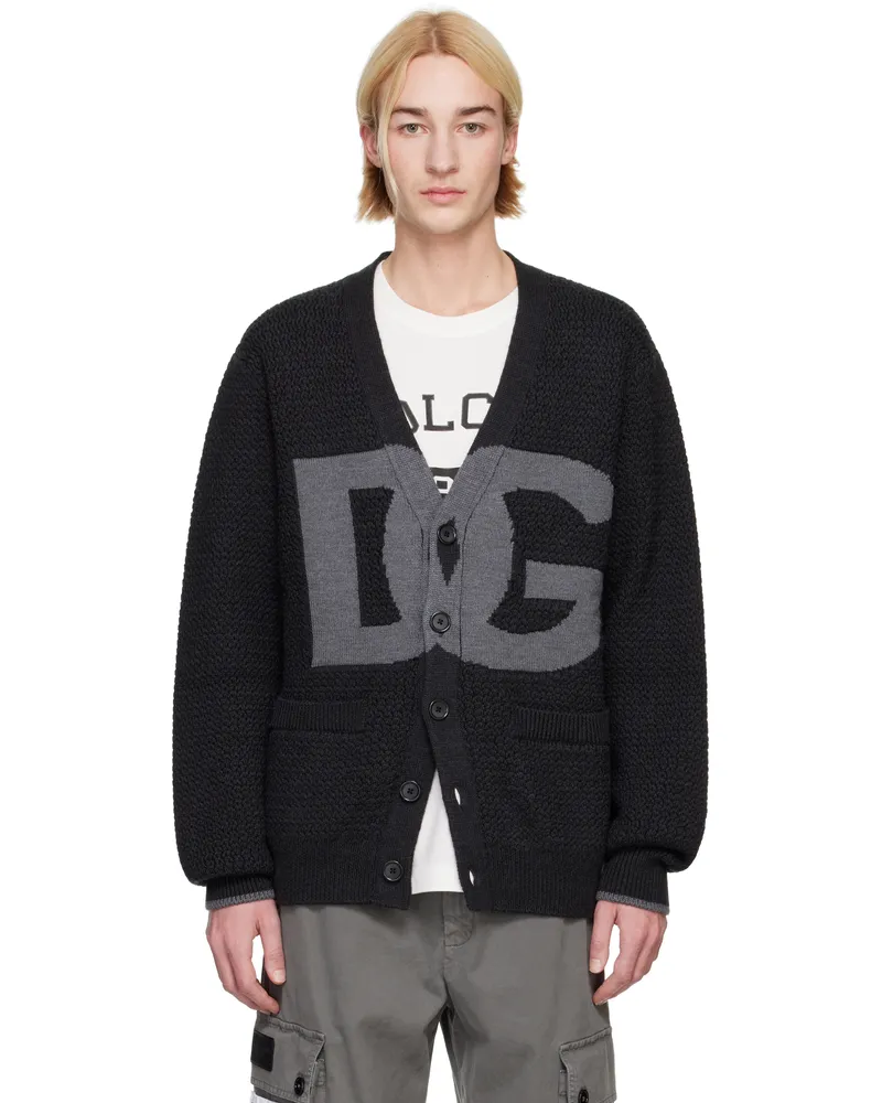 Dolce & Gabbana Gray Hand-Knit Wool Cardigan Jcvx2