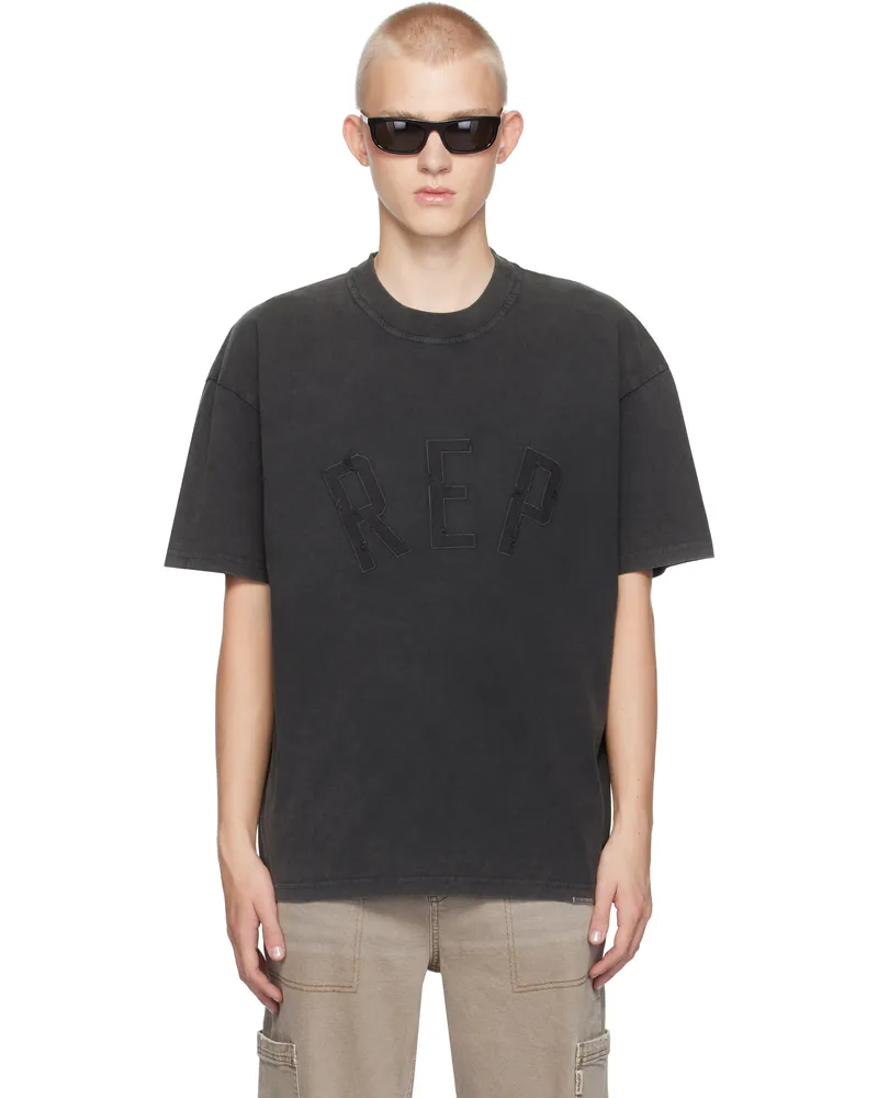 REPRESENT Black 'Rep' Applique T-shirt Vintage