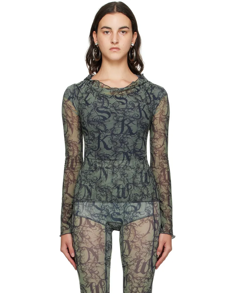 Charlotte Knowles Green Clavicle Blouse Gothic
