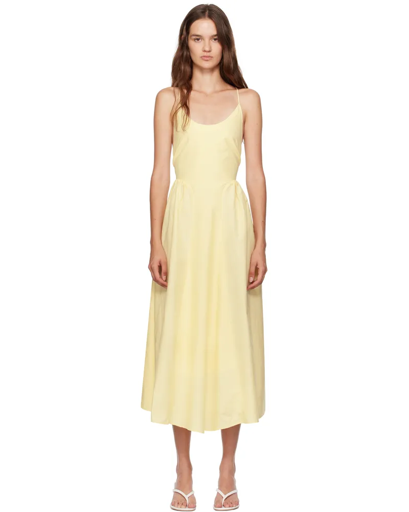 Silk Laundry Yellow Dive Midi Dress Margarita