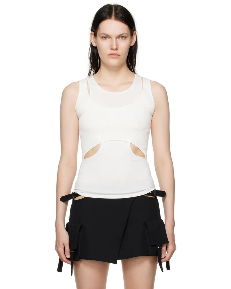 Dion Lee White Interlink Tank Top Ivory