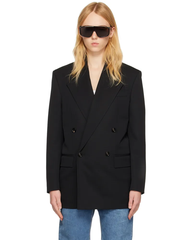Bottega Veneta Black Grain De Poudre Blazer 1000
