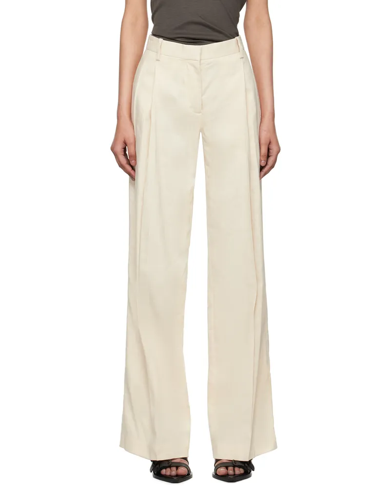 Helmut Lang Off-White Pleated Trousers Summer