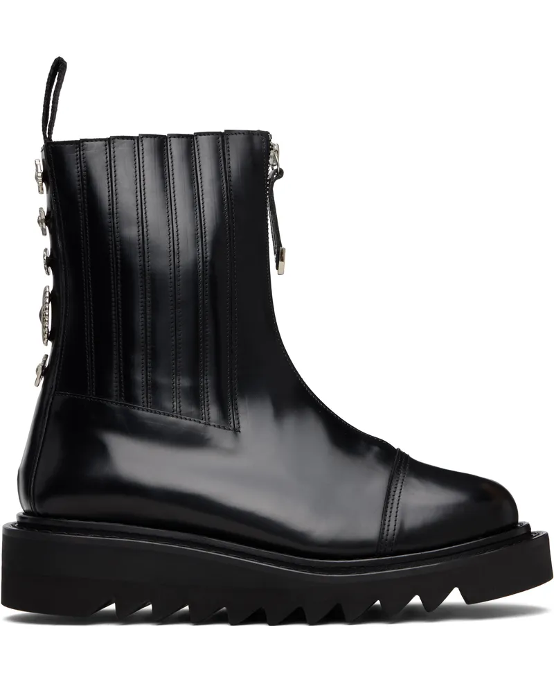 Toga Black Leather AJ1219 Boots Black