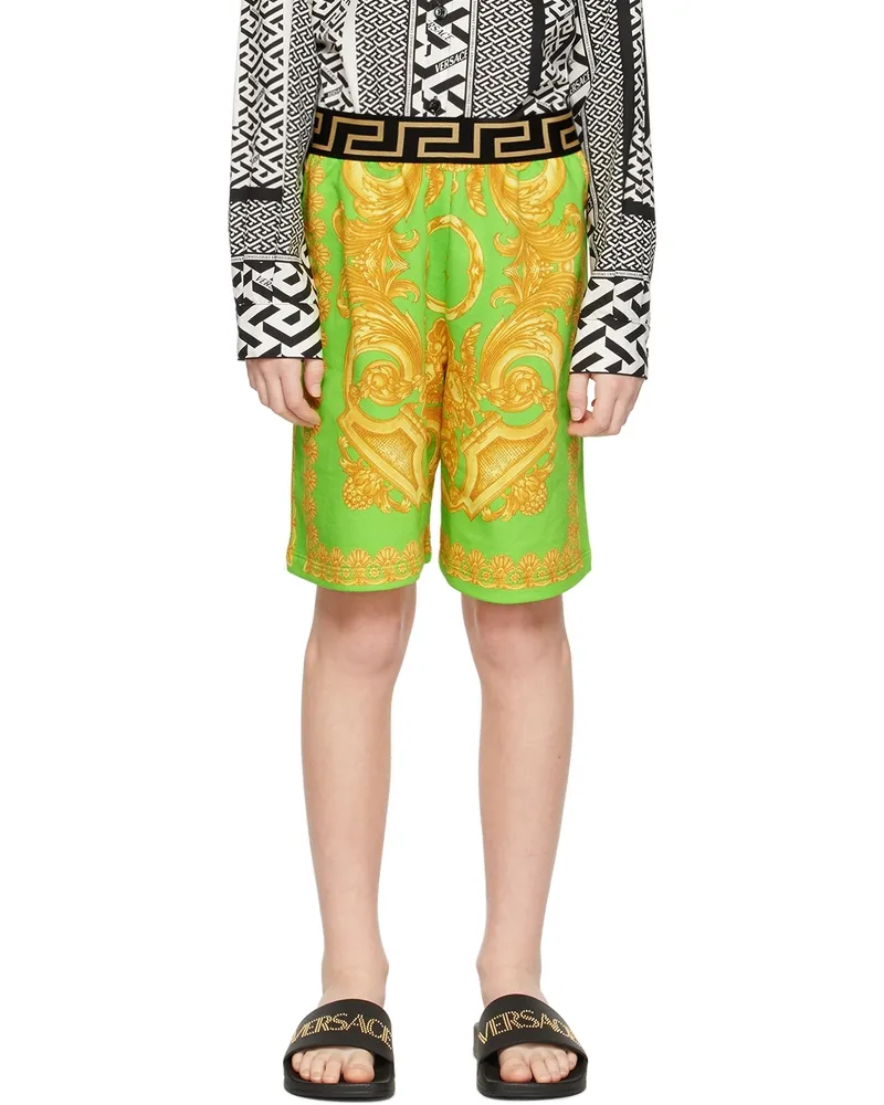 Versace Kids Green Barocco 660 Shorts 5y250