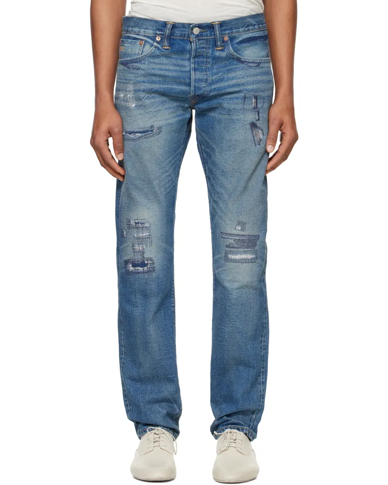 RRL Blue Slim Fit Claremont Selvedge Jeans Claremont