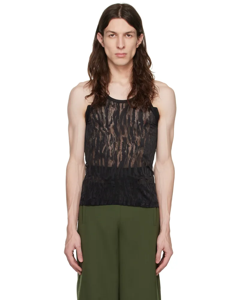 Dion Lee Black Split Tank Top Black