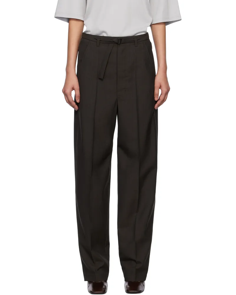 Christophe Lemaire Brown Belted Tailored Trousers Br599
