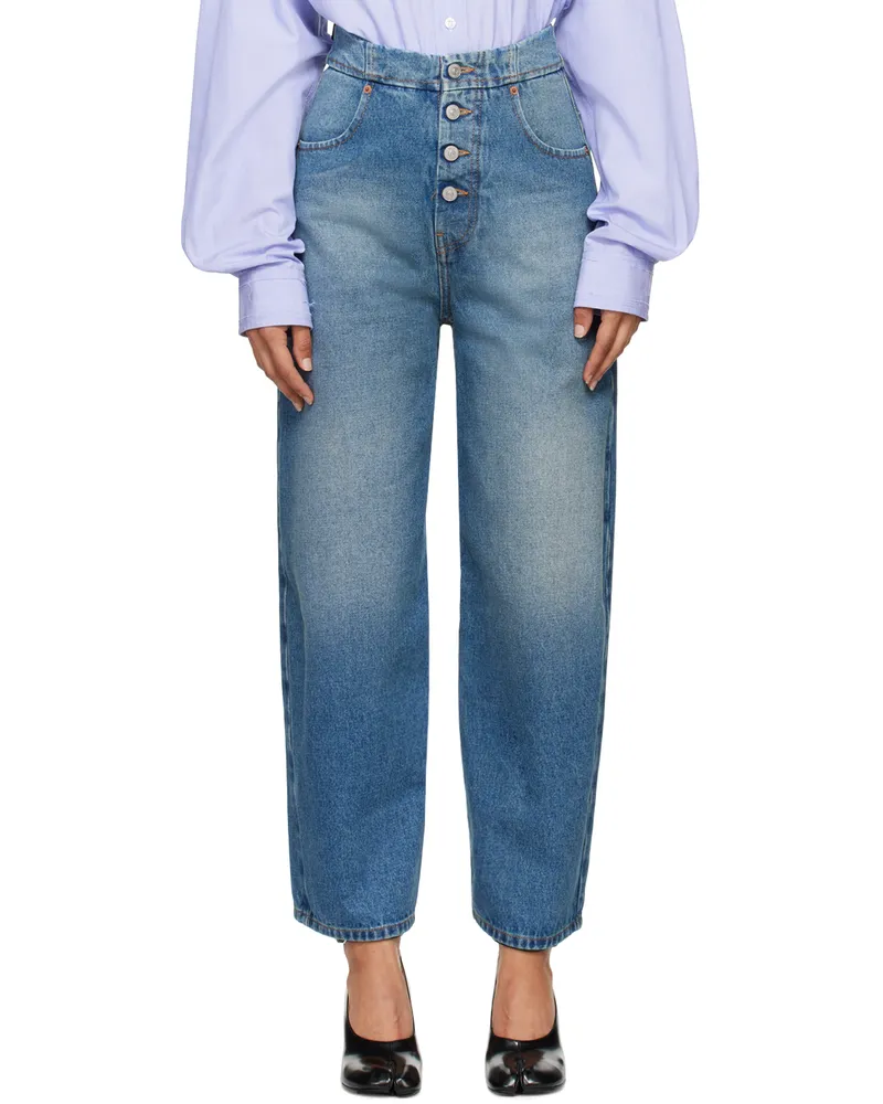 Maison Margiela Blue Straight-Leg Jeans 965
