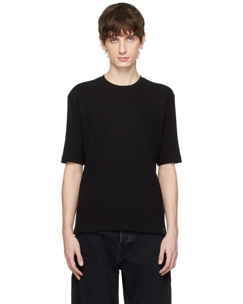 Filippa K Black Rib T-Shirt Black