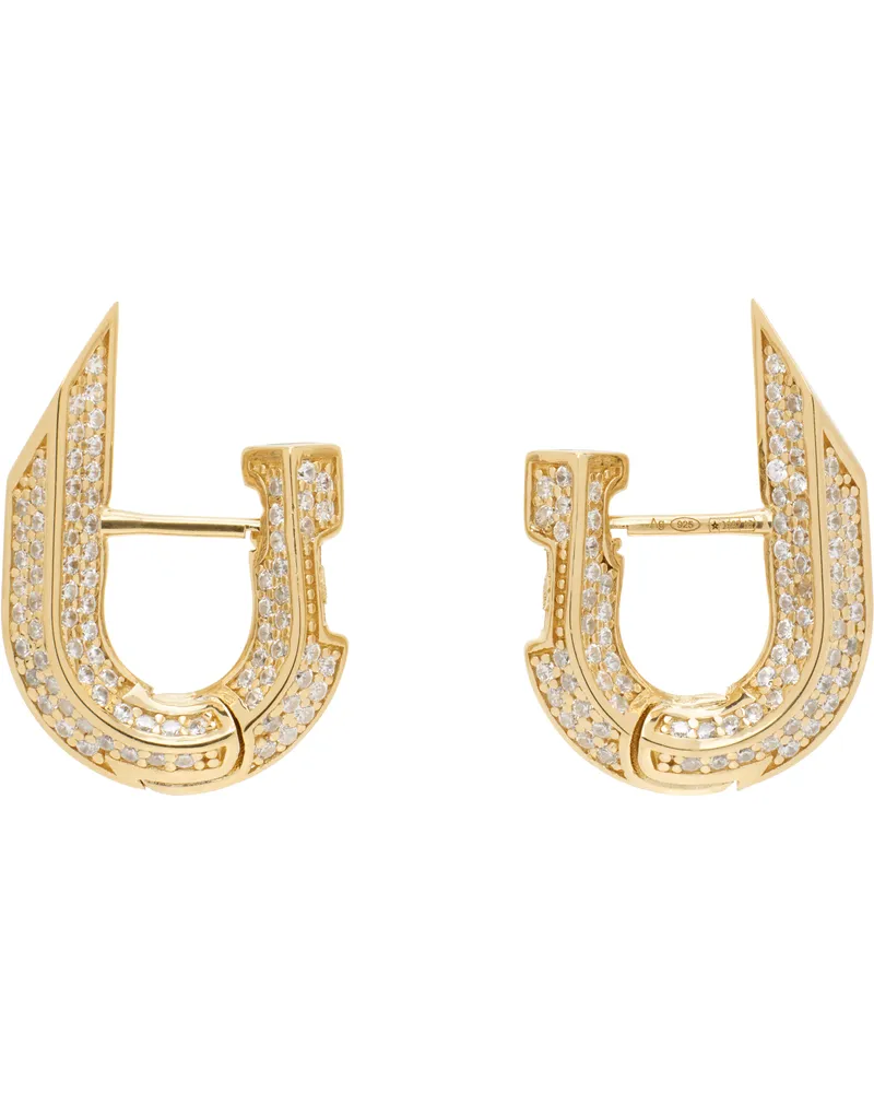 Burberry Gold Hollow Spike Pavé Earrings Gold