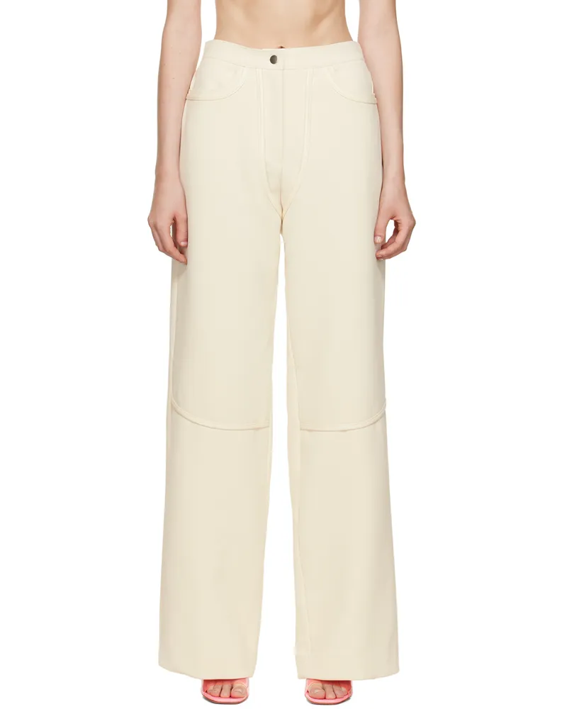 Paris Georgia SSENSE Exclusive Off-White Rodeo Trousers Cream