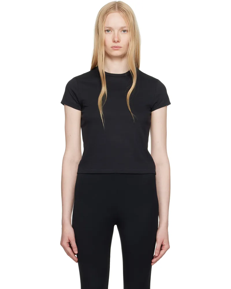 SKIMS Black Relaxed Tees Shrunken T-shirt Onyx