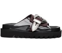 Burgundy Buckle Sandals