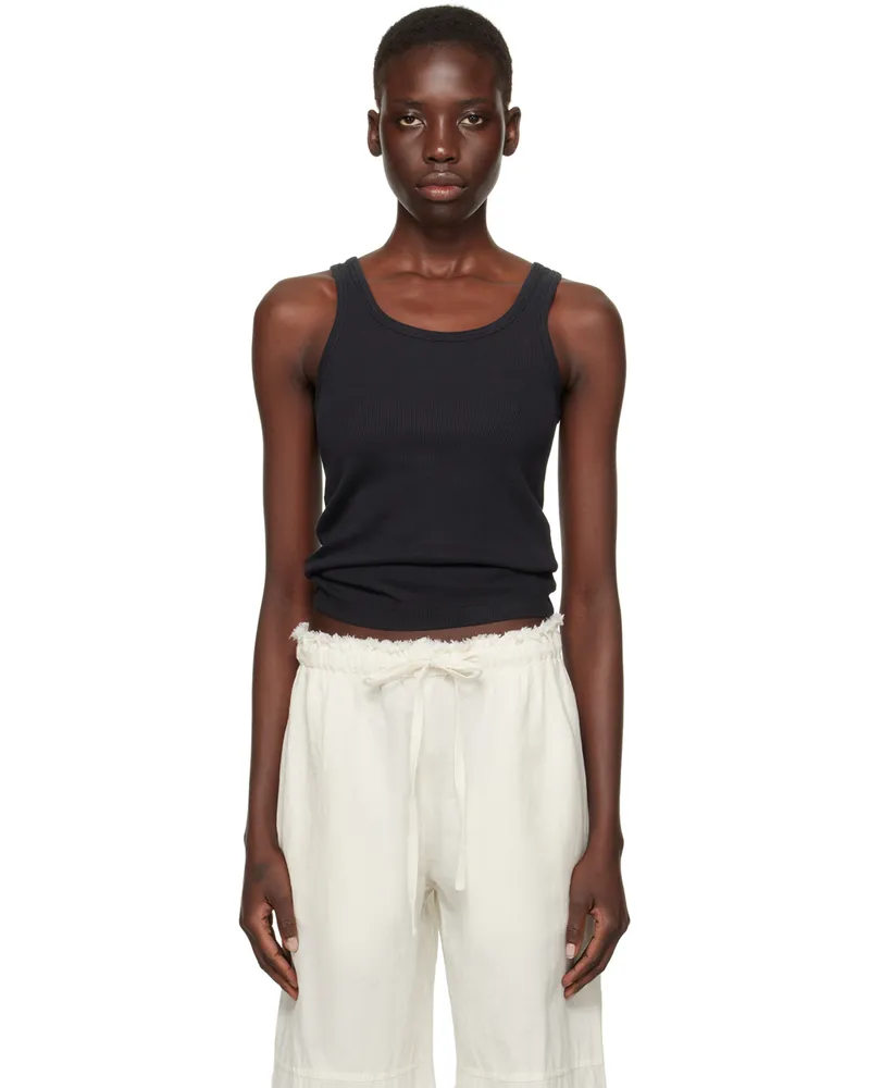 CDLP Black Ribbed Tank Top Black