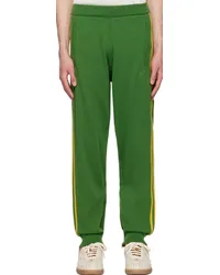 Wales Bonner Green & Yellow adidas Originals Edition Embroidered Logo Sweatpants Crew