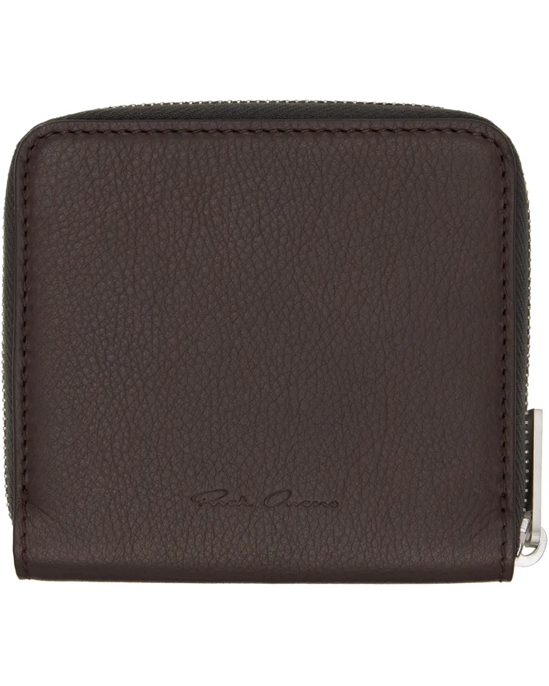 Rick Owens Brown Hollywood Zipped Wallet 14