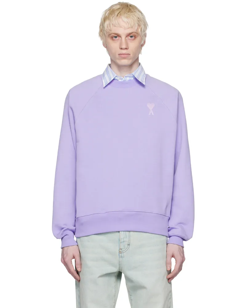 AMI Paris SSENSE Exclusive Purple Ami de Cœur Sweatshirt 507