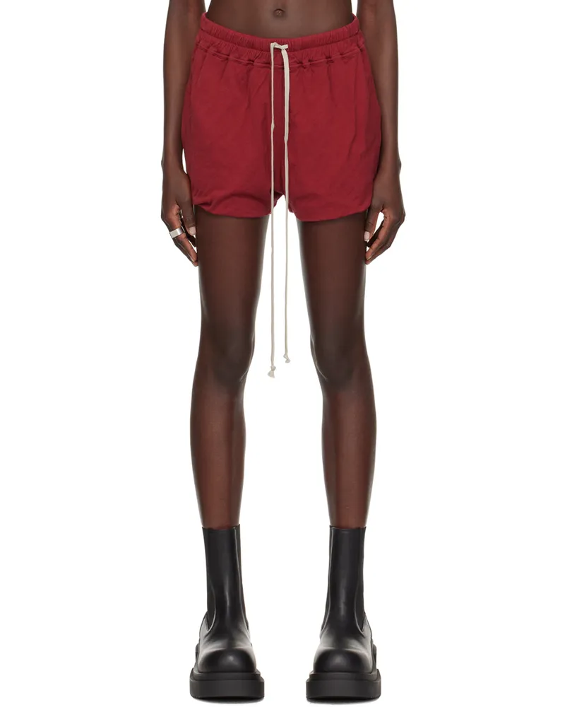 Rick Owens Burgundy Gabe Shorts 113