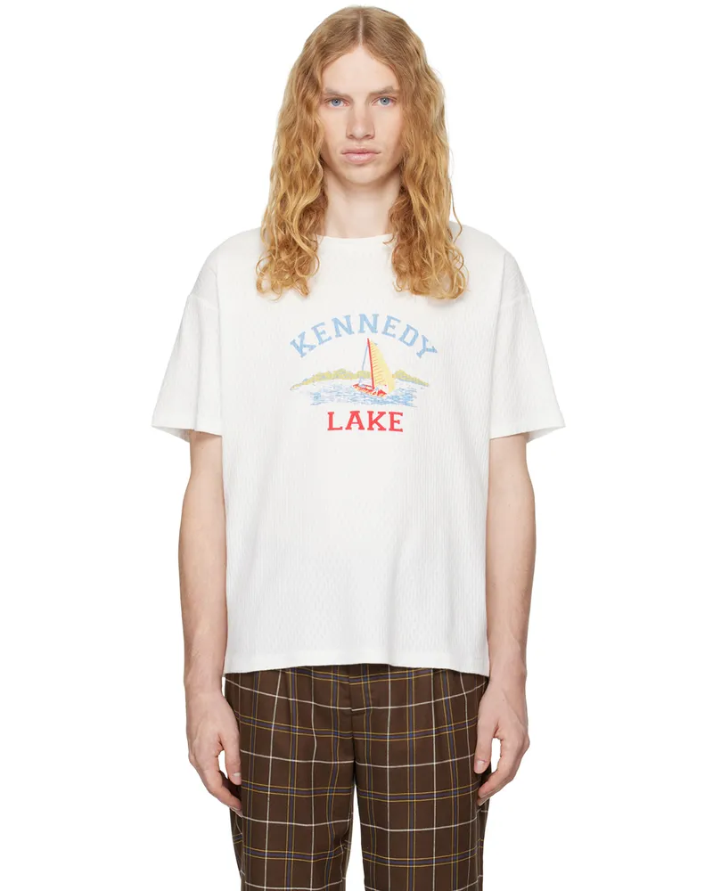 BODE White Kennedy Lake T-shirt Cream