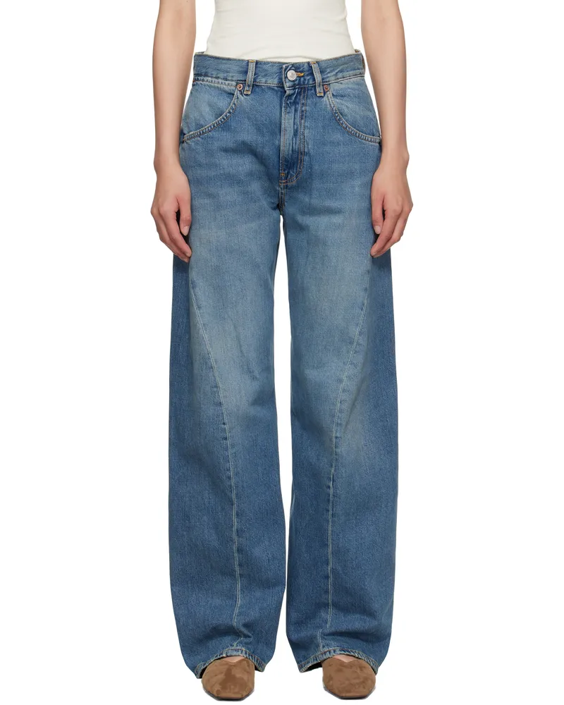 6397 Blue Big Twisted Seam Jeans Soft