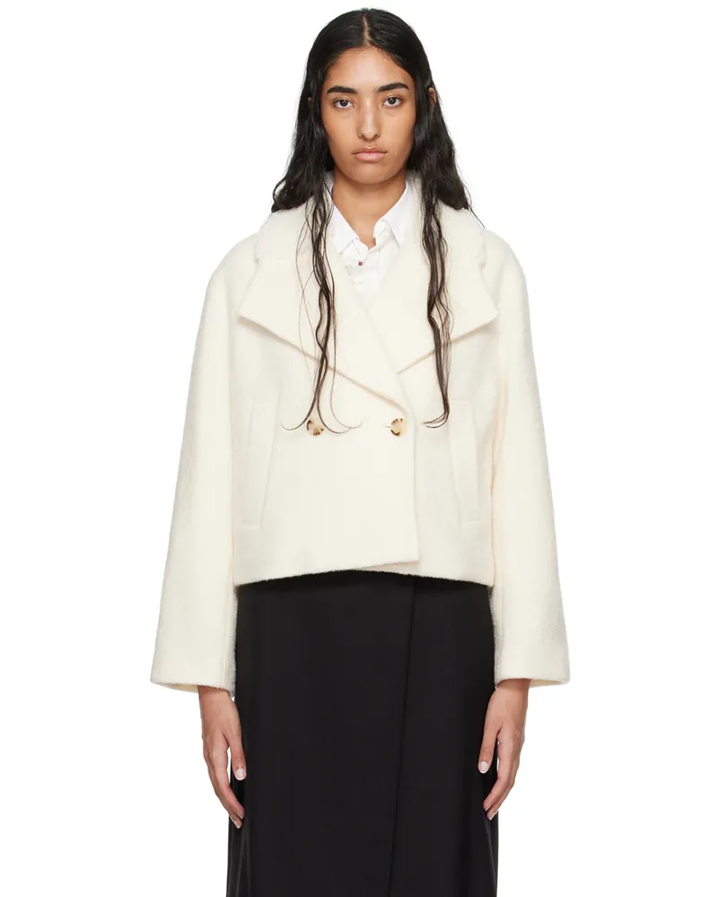 HUGO BOSS Off-White Wool Coat 118